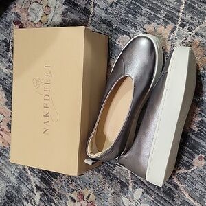 Nakedfeet shoes silver size 10